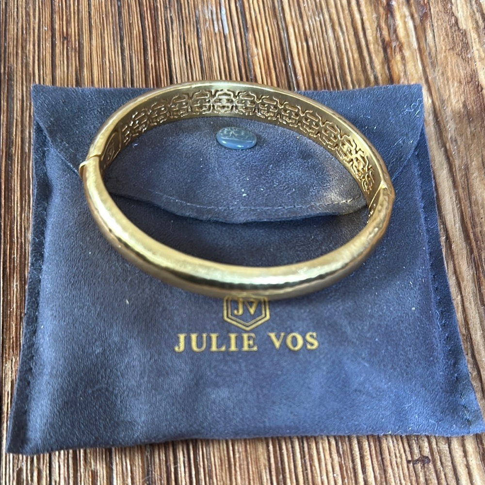 Julie Vos Antonia Gold Bangle Hinge Bracelet